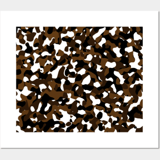 brown and white camo abstract Posters and Art